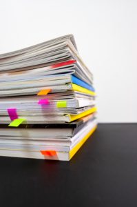 This is an image of a stack of articles.